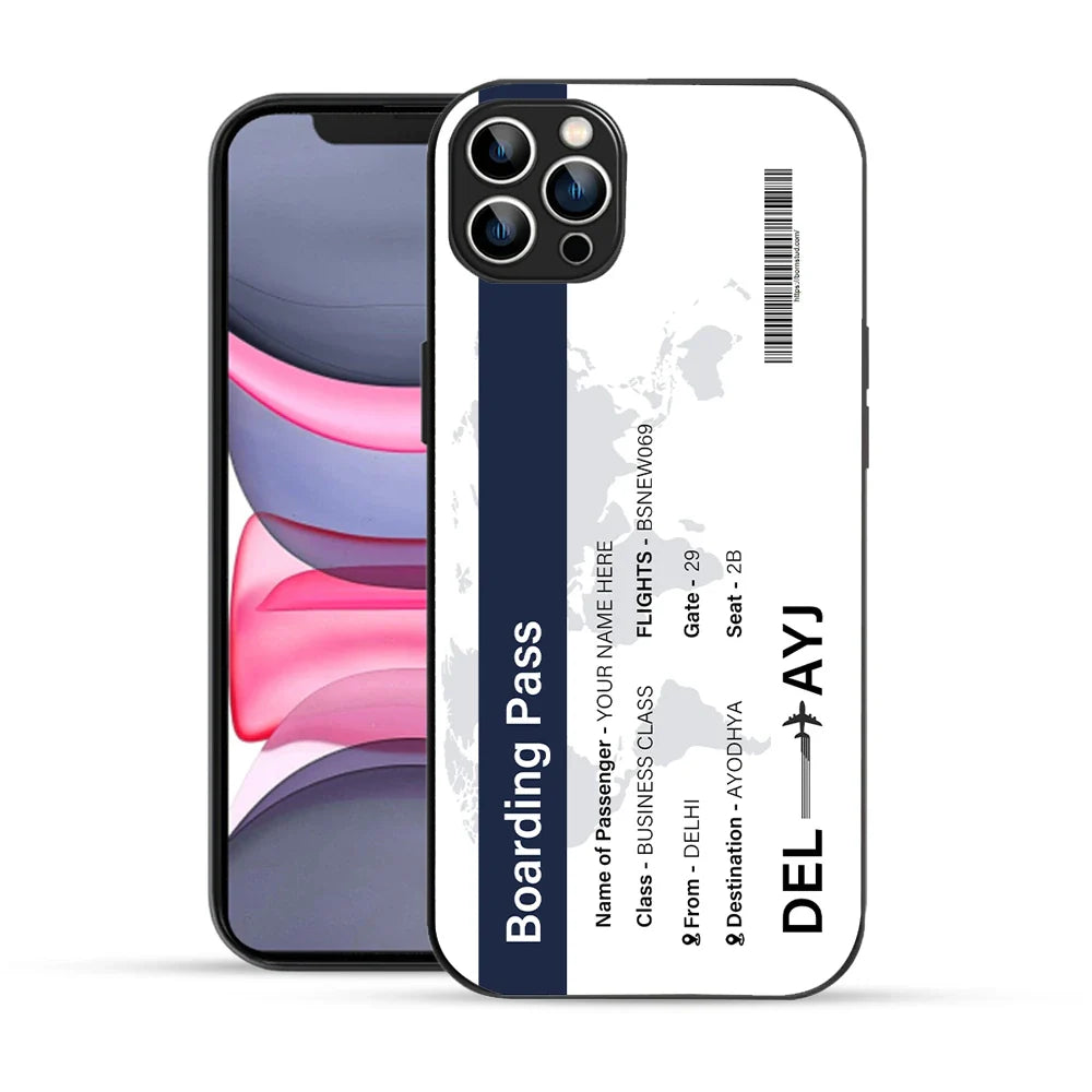 Bornstud Personalised my Boarding Pass Printed Case for iPhone 12 Pro Ebony Clay