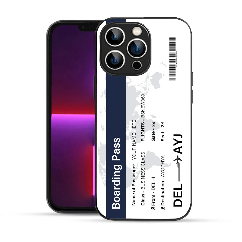 Bornstud Personalised my Boarding Pass Printed Case for iPhone 13 Pro Ebony Clay