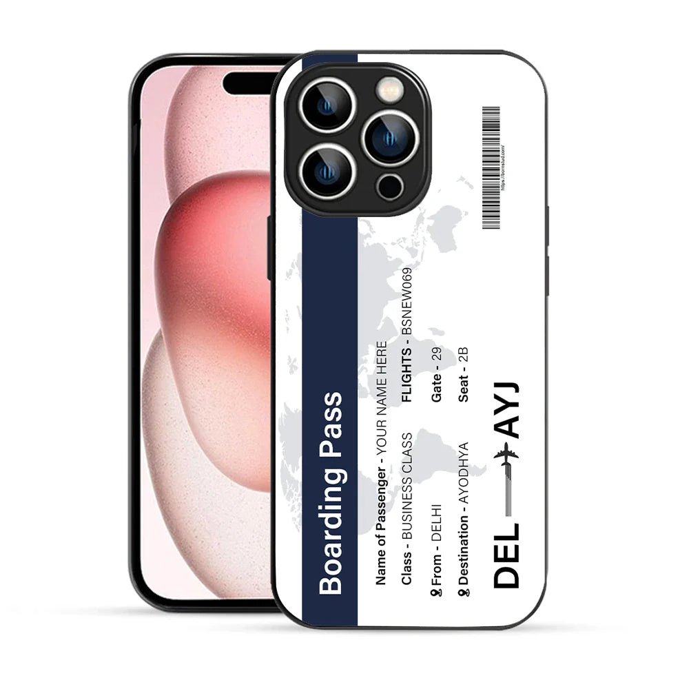 Bornstud Personalised my Boarding Pass Printed Case for iPhone 15 Pro Max Ebony Clay