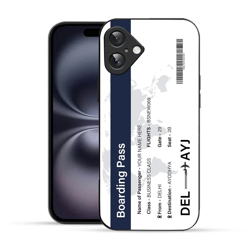 Bornstud Personalised my Boarding Pass Printed Case for iPhone 16 Plus Ebony Clay