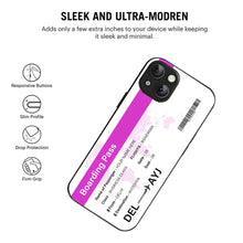 Bornstud Personalised my Boarding Pass Printed Case for iPhone 15 Pinkish Purple