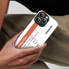 Bornstud Personalised my Boarding Pass Printed Case for iPhone 15 Pro Max Orange Salmon