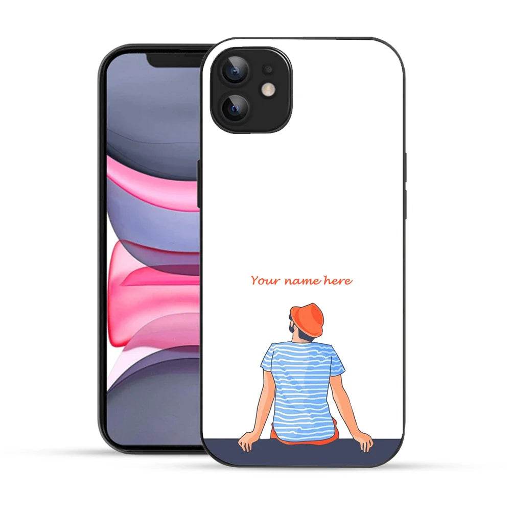 Bornstud Personalised my Name Printed Case for iPhone 12 pinkish -orange - Bornstud