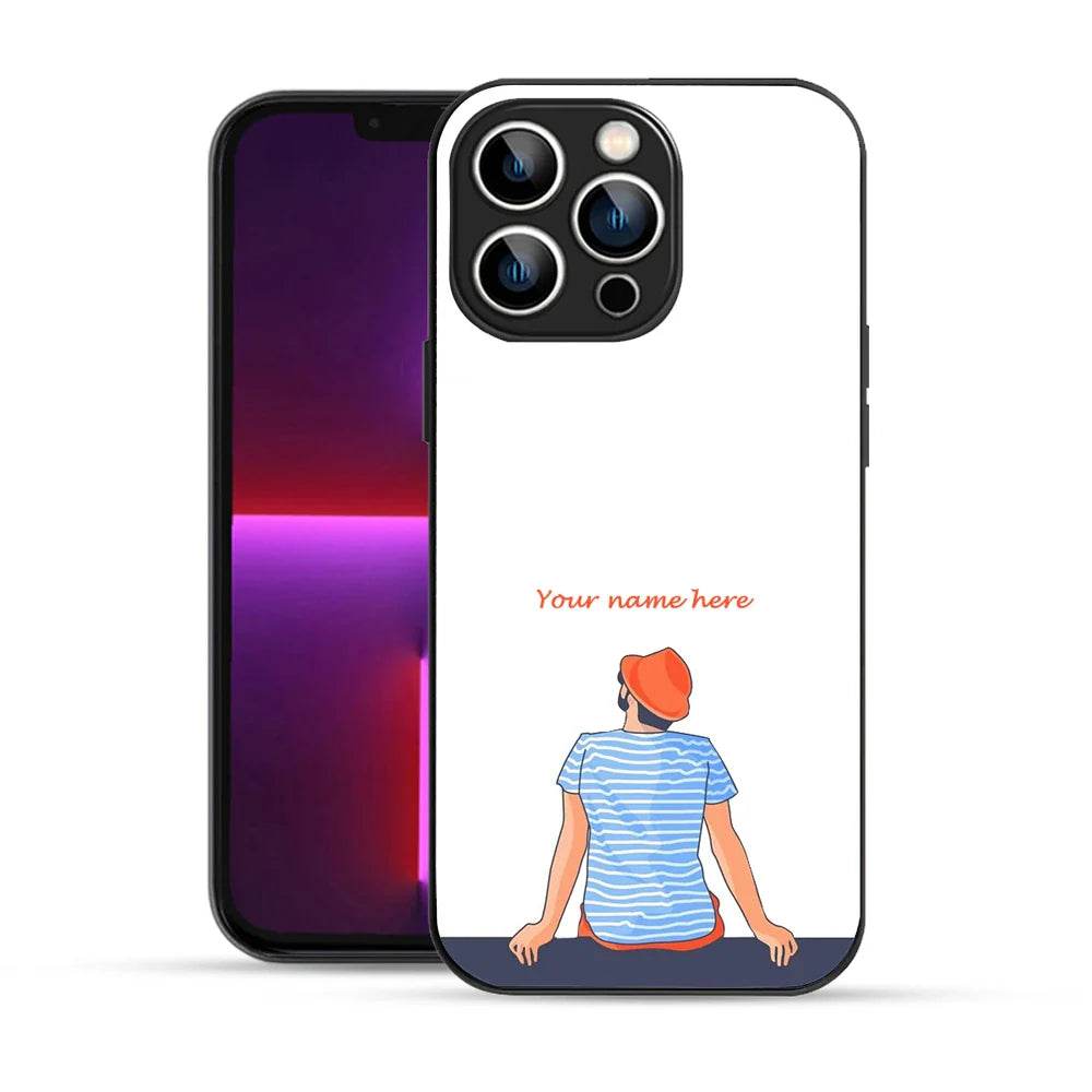 Bornstud Personalised my Name Printed Case for iPhone 13 Pro Max pinkish -orange - Bornstud