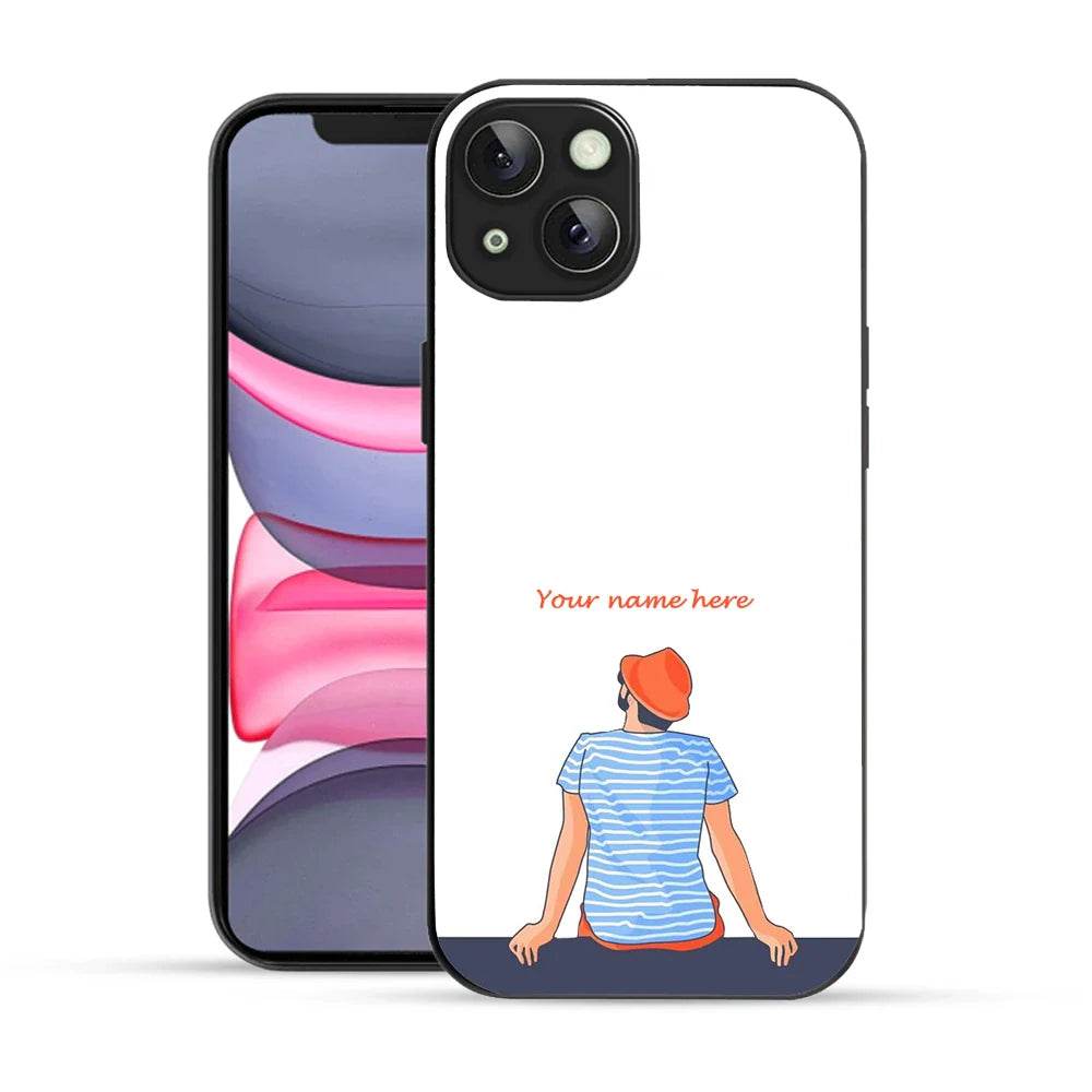 Bornstud Personalised my Name Printed Case for iPhone 14 pinkish -orange - Bornstud