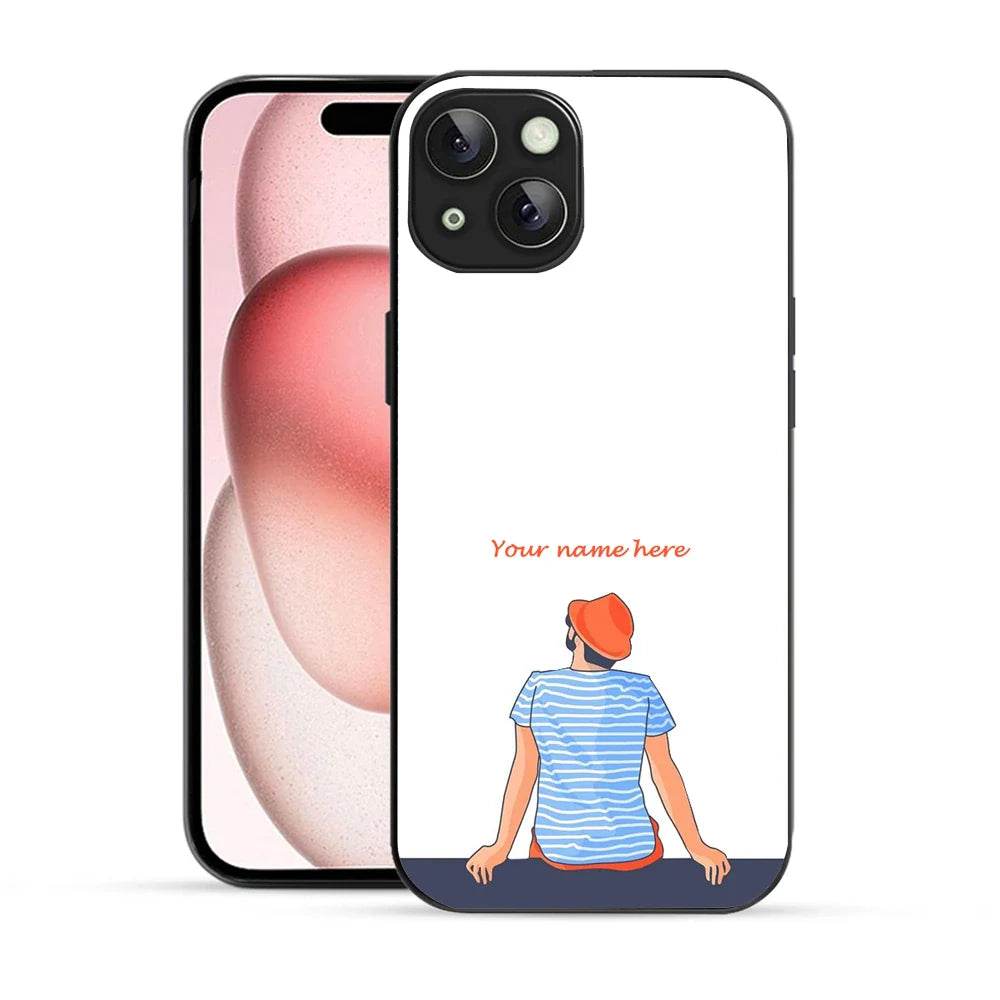 Bornstud Personalised my Name Printed Case for iPhone 15 pinkish -orange - Bornstud