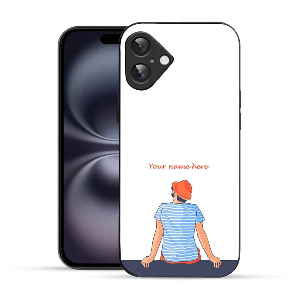 Bornstud Personalised my Name Printed Case for iPhone 16 pinkish -orange - Bornstud