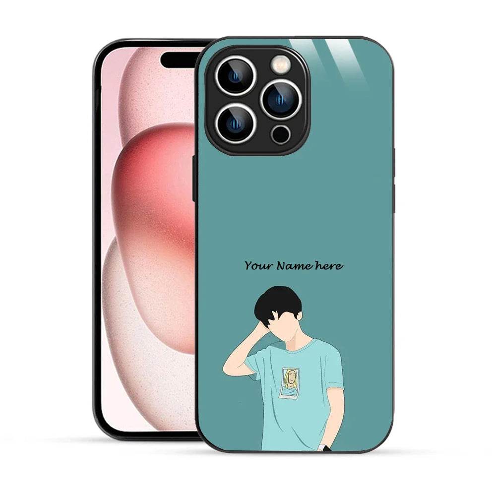 Bornstud Personalised my Name Printed Case for iPhone 15 Pro Blue - Bornstud