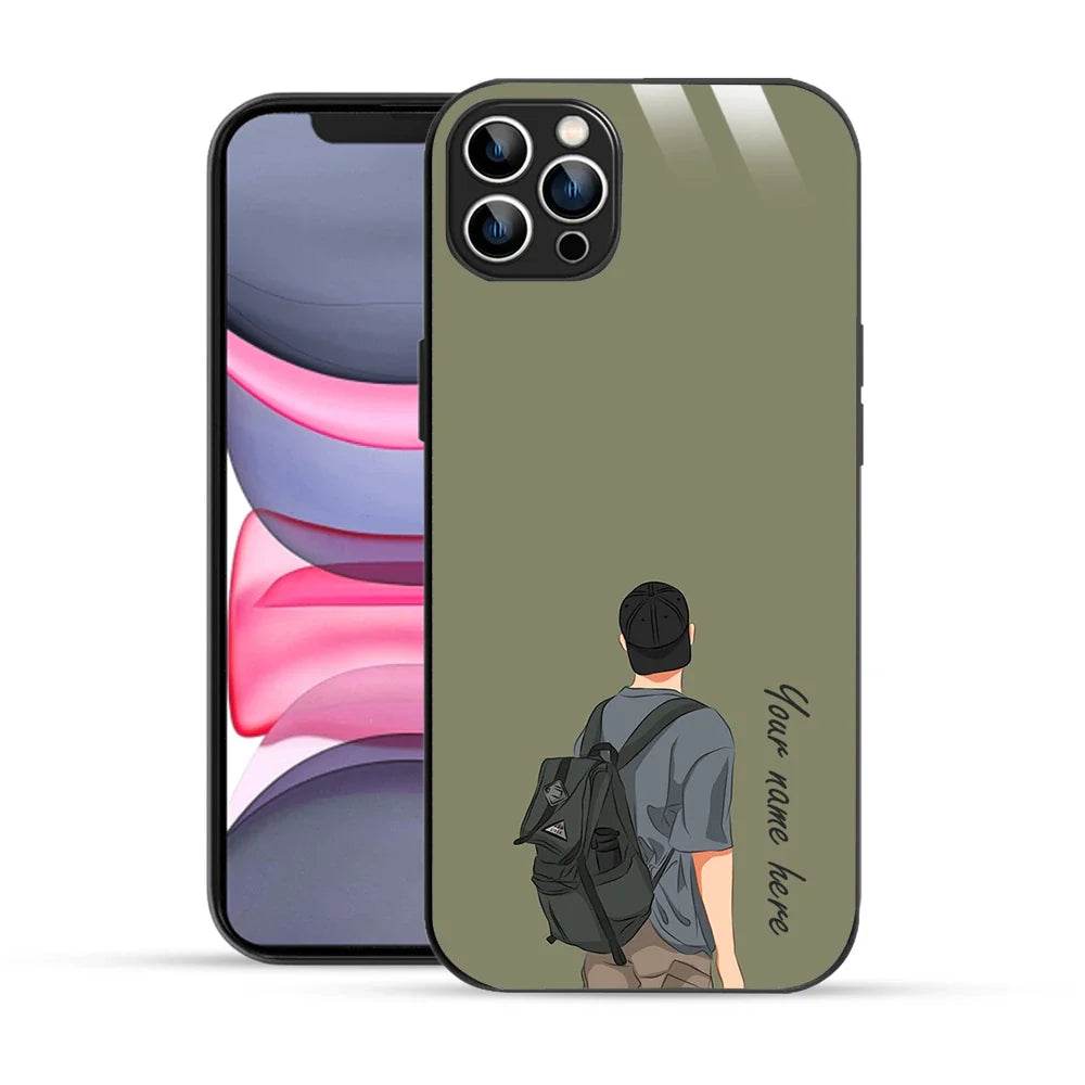 Bornstud Personalised my Name Printed Case for iPhone 12 Pro Brown Grey - Bornstud