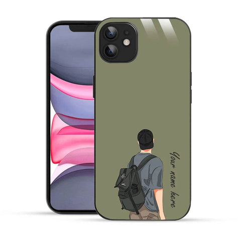 Bornstud Personalised my Name Printed Case for iPhone 11 Brown Grey - Bornstud