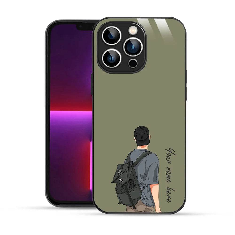 Bornstud Personalised my Name Printed Case for iPhone 13 Pro Brown Grey - Bornstud