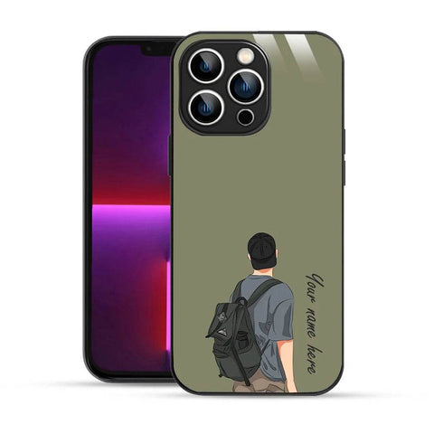 Bornstud Personalised my Name Printed Case for iPhone 13 Pro Max Brown Grey - Bornstud