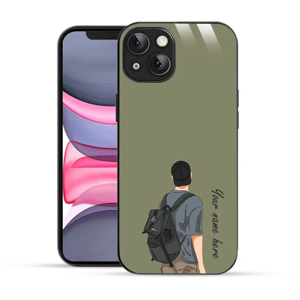 Bornstud Personalised my Name Printed Case for iPhone 14 Plus Brown Grey - Bornstud