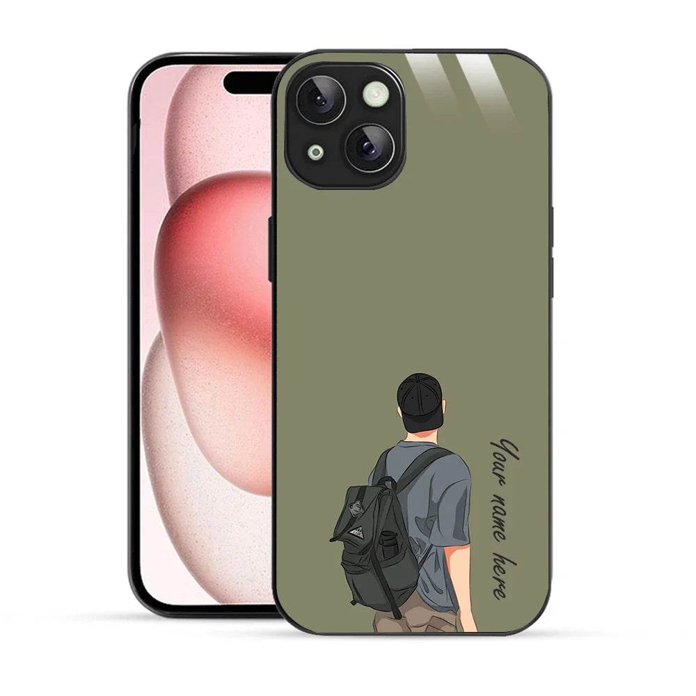 Bornstud Personalised my Name Printed Case for iPhone 15 Brown Grey - Bornstud