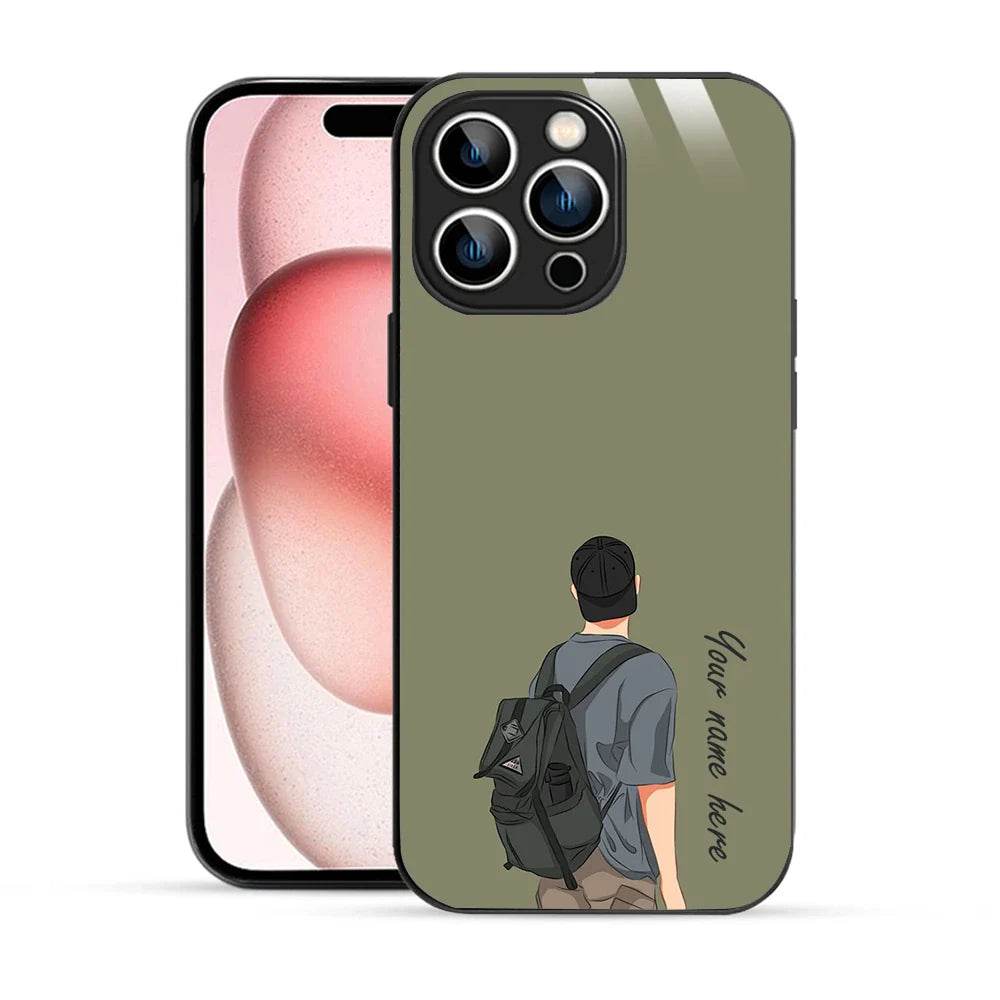 Bornstud Personalised my Name Printed Case for iPhone 15 Pro Brown Grey - Bornstud