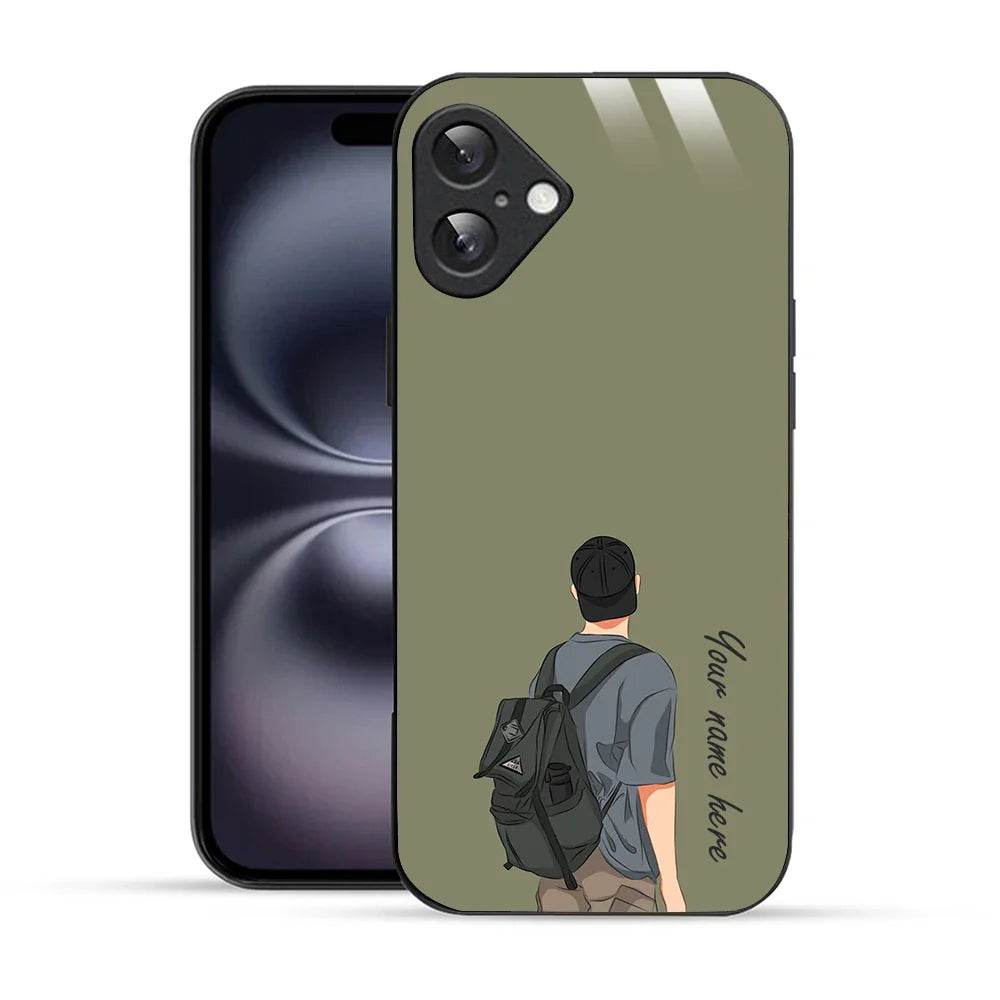 Bornstud Personalised my Name Printed Case for iPhone 16 Brown Grey - Bornstud