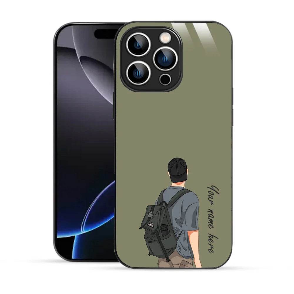 Bornstud Personalised my Name Printed Case for iPhone 16 Pro Max Brown Grey - Bornstud