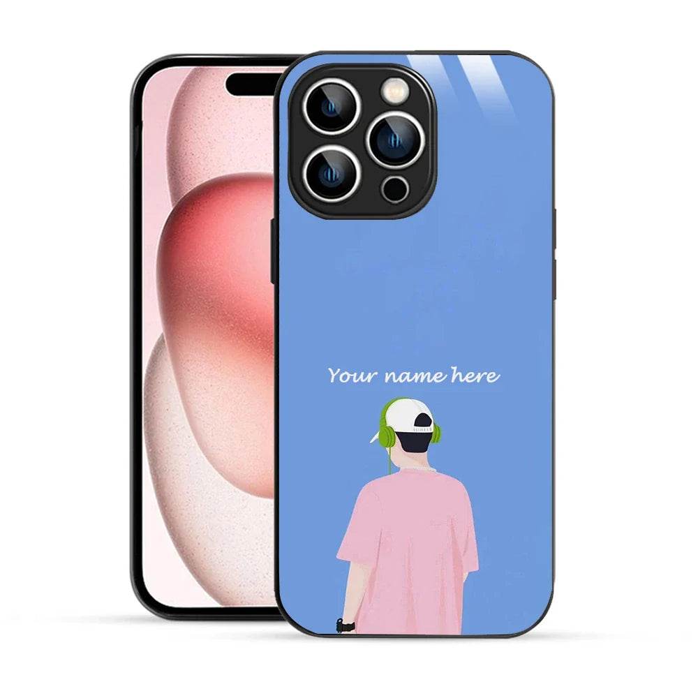 Bornstud Personalised my Name Printed Case for iPhone 15 Pro Max Pastel Blue - Bornstud