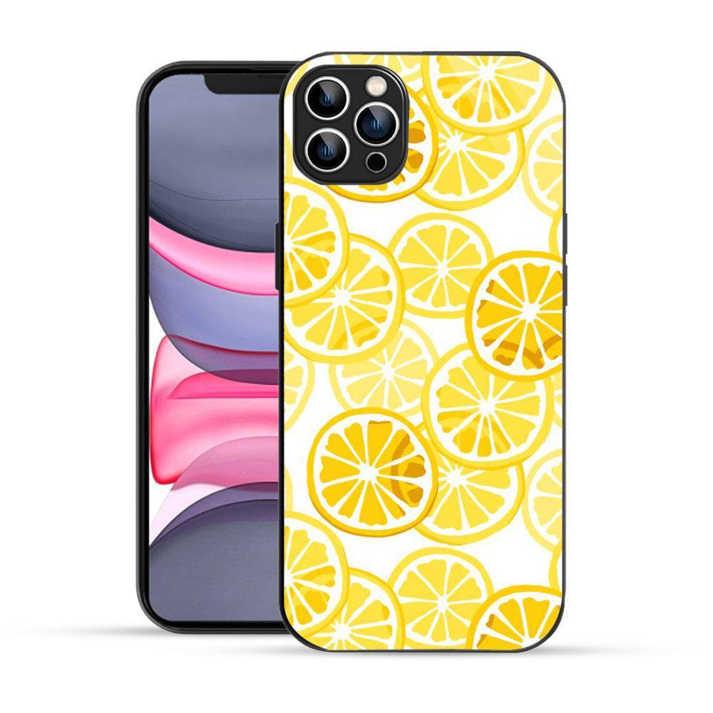 Bornstud Lemon Aesthetic iPhone 12 Pro Max Mobile Back Cover – 2D Glass Printed Elegance - Bornstud