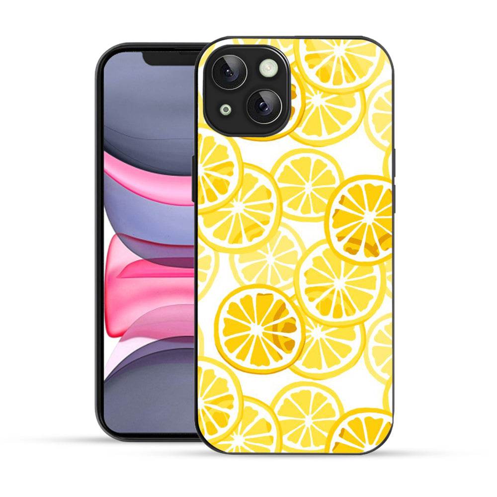 Bornstud Lemon Aesthetic iPhone 13 Mobile Back Cover – 2D Glass Printed Elegance - Bornstud