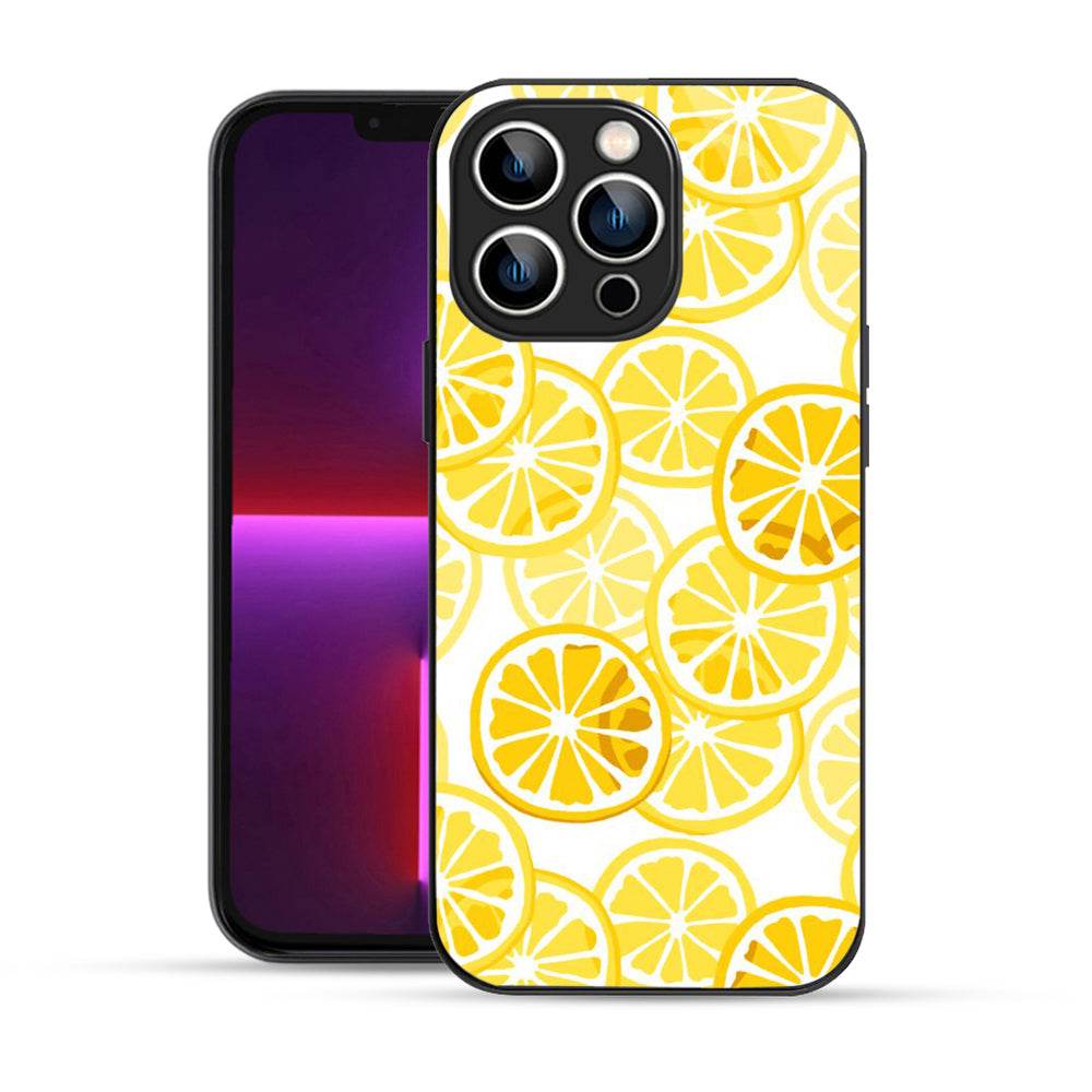 Bornstud Lemon Aesthetic iPhone 13 Pro Mobile Back Cover – 2D Glass Printed Elegance - Bornstud