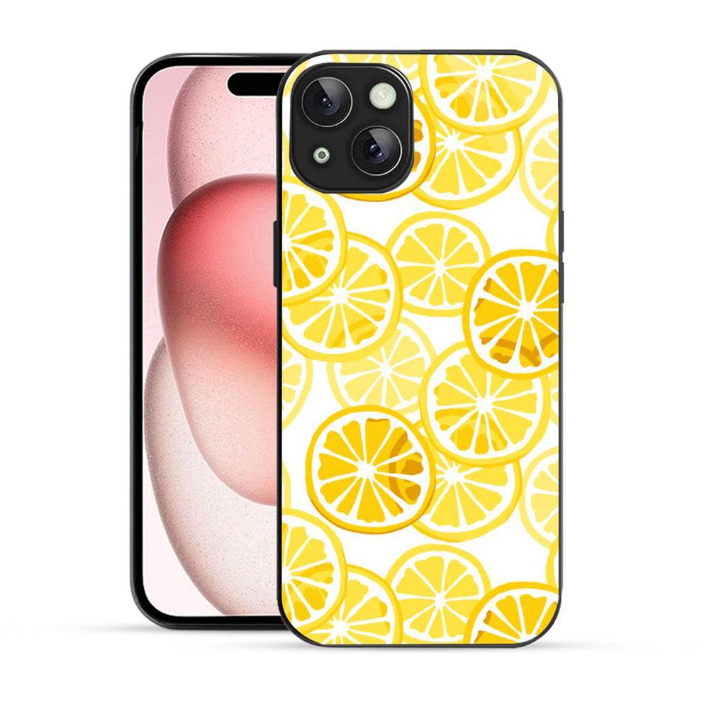 Bornstud Lemon Aesthetic iPhone 15 Plus Mobile Back Cover – 2D Glass Printed Elegance - Bornstud