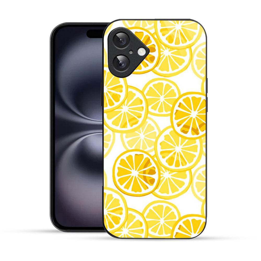 Bornstud Lemon Aesthetic iPhone 16 Plus Mobile Back Cover – 2D Glass Printed Elegance - Bornstud
