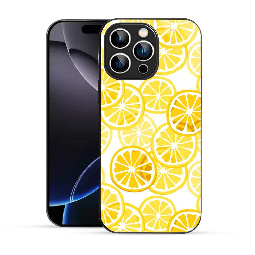 Bornstud Lemon Aesthetic iPhone 16 Pro Max Mobile Back Cover – 2D Glass Printed Elegance - Bornstud