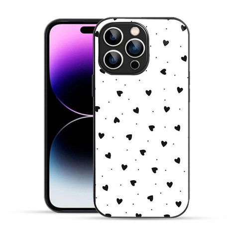 Bornstud Aesthetic Black Heart iPhone 14 Pro Mobile Back Cover – Premium Style & Protection - Bornstud