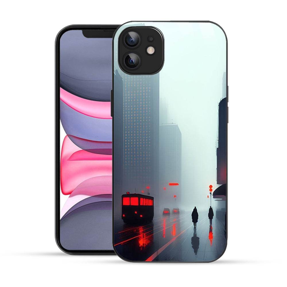 Elevate Your iPhone Experience with Bornstud's 2D Glass Printed Aesthetic City Skyline Mobile Back Cover - Bornstud
