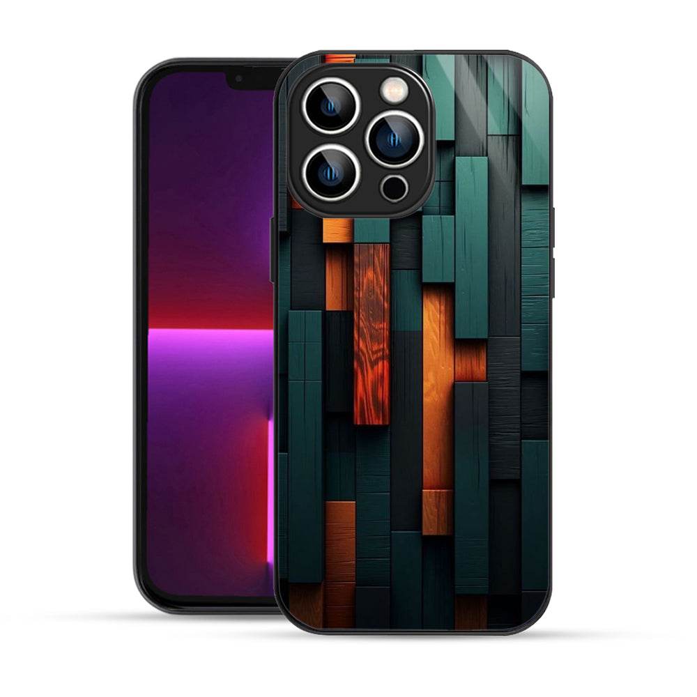 Bornstud Wooden design Mobile Cover for iPhone 13 Pro – Vibrant Elegance with Premium Protection - Bornstud