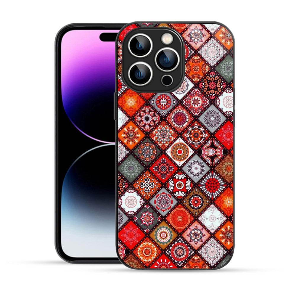 Bornstud Mandala Tapestry Multicolor Mobile Cover for iPhone 14 Pro – Vibrant Elegance with Premium Protection - Bornstud
