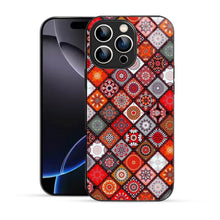 Elevate Your iPhone Experience with Bornstud's 2D Glass Printed Aesthetic Mandala Tapestry Multicolor Mobile Back Cover - Bornstud