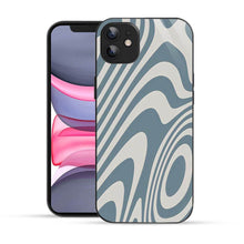 Elevate Your iPhone Experience with Bornstud's 2D Glass Printed Aesthetic Blue Curve Pattern Mobile Back Cover - Bornstud
