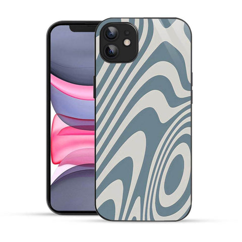 Bornstud Blue Curve Pattern Mobile Cover for iPhone 11 – Vibrant Elegance with Premium Protection - Bornstud
