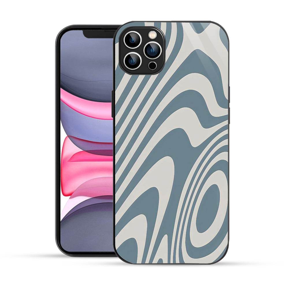 Bornstud Blue Curve Pattern Mobile Cover for iPhone 11 Pro – Vibrant Elegance with Premium Protection - Bornstud