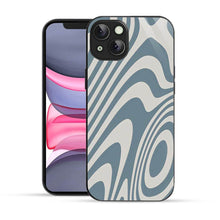 Elevate Your iPhone Experience with Bornstud's 2D Glass Printed Aesthetic Blue Curve Pattern Mobile Back Cover - Bornstud