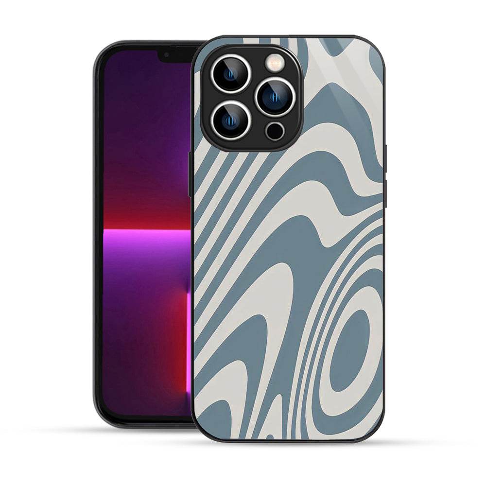 Bornstud Blue Curve Pattern Mobile Cover for iPhone 13 Pro Max – Vibrant Elegance with Premium Protection - Bornstud