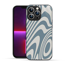 Elevate Your iPhone Experience with Bornstud's 2D Glass Printed Aesthetic Blue Curve Pattern Mobile Back Cover - Bornstud