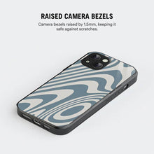 Bornstud Blue Curve Pattern Mobile Cover for iPhone 15 – Vibrant Elegance with Premium Protection - Bornstud