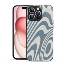 Elevate Your iPhone Experience with Bornstud's 2D Glass Printed Aesthetic Blue Curve Pattern Mobile Back Cover - Bornstud