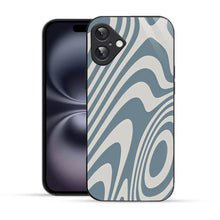 Elevate Your iPhone Experience with Bornstud's 2D Glass Printed Aesthetic Blue Curve Pattern Mobile Back Cover - Bornstud