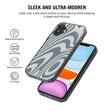 Bornstud Blue Curve Pattern Mobile Cover for iPhone 16 Plus – Vibrant Elegance with Premium Protection - Bornstud