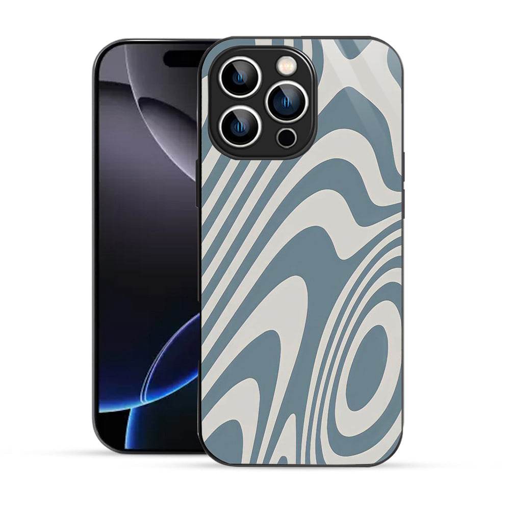 Bornstud Blue Curve Pattern Mobile Cover for iPhone 16 Pro – Vibrant Elegance with Premium Protection - Bornstud