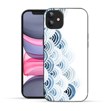 Elevate Your iPhone Experience with Bornstud's 2D Glass Printed Aesthetic Blue and White Pattern with Waves Mobile Back Cover - Bornstud
