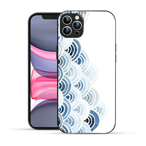 Bornstud Blue and White Pattern with Waves Mobile Cover for iPhone 11 Pro – Vibrant Elegance with Premium Protection - Bornstud