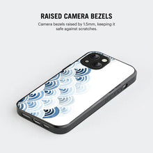 Bornstud Blue and White Pattern with Waves Mobile Cover for iPhone 14 Plus – Vibrant Elegance with Premium Protection - Bornstud