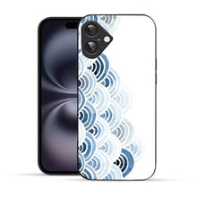 Elevate Your iPhone Experience with Bornstud's 2D Glass Printed Aesthetic Blue and White Pattern with Waves Mobile Back Cover - Bornstud