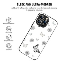 Bornstud Pattern with Doodle Butterflies  Mobile Cover for iPhone 14 Pro Max – Vibrant Elegance with Premium Protection - Bornstud