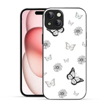 Elevate Your iPhone Experience with Bornstud's 2D Glass Printed Aesthetic Pattern with Doodle Butterflies  Mobile Back Cover - Bornstud